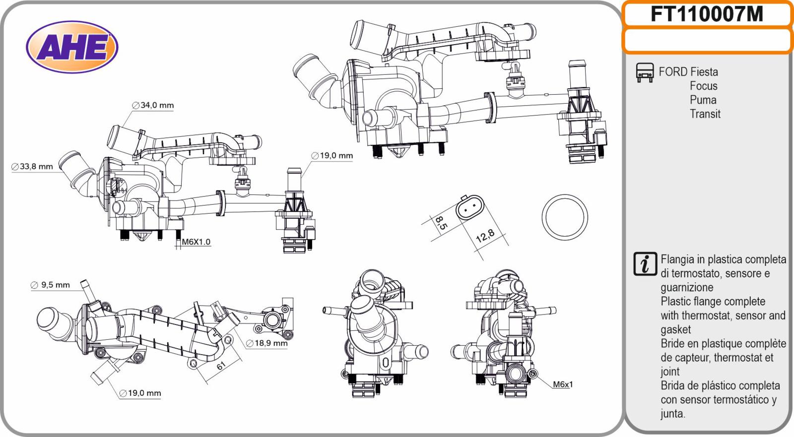 Fl. Term. FORD Fiesta/Focus/Puma/Transit 1.0 Ecoboost 01.18-