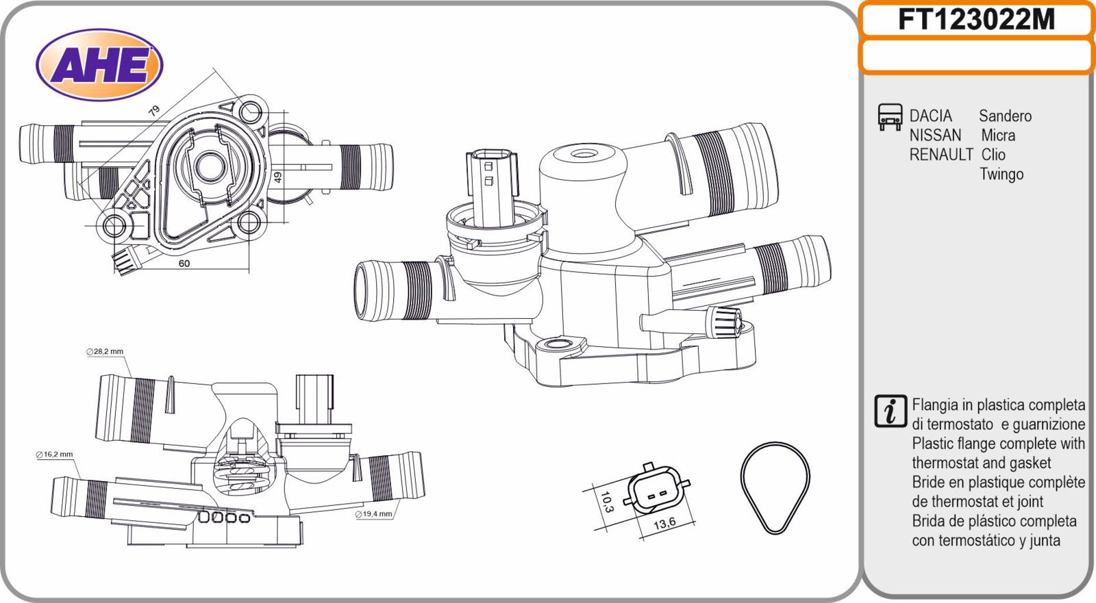 Fl. Term. DACIA/NISSAN/RENAULT Sandero/Micra/Clio/Twingo 1.0 12.16-