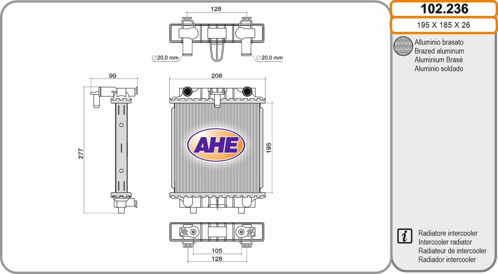 Rad. Int. AUDI A6 / A7 / A8 3.0 / 3.0TDi / S6 / S7 / S8 10.10-09.18