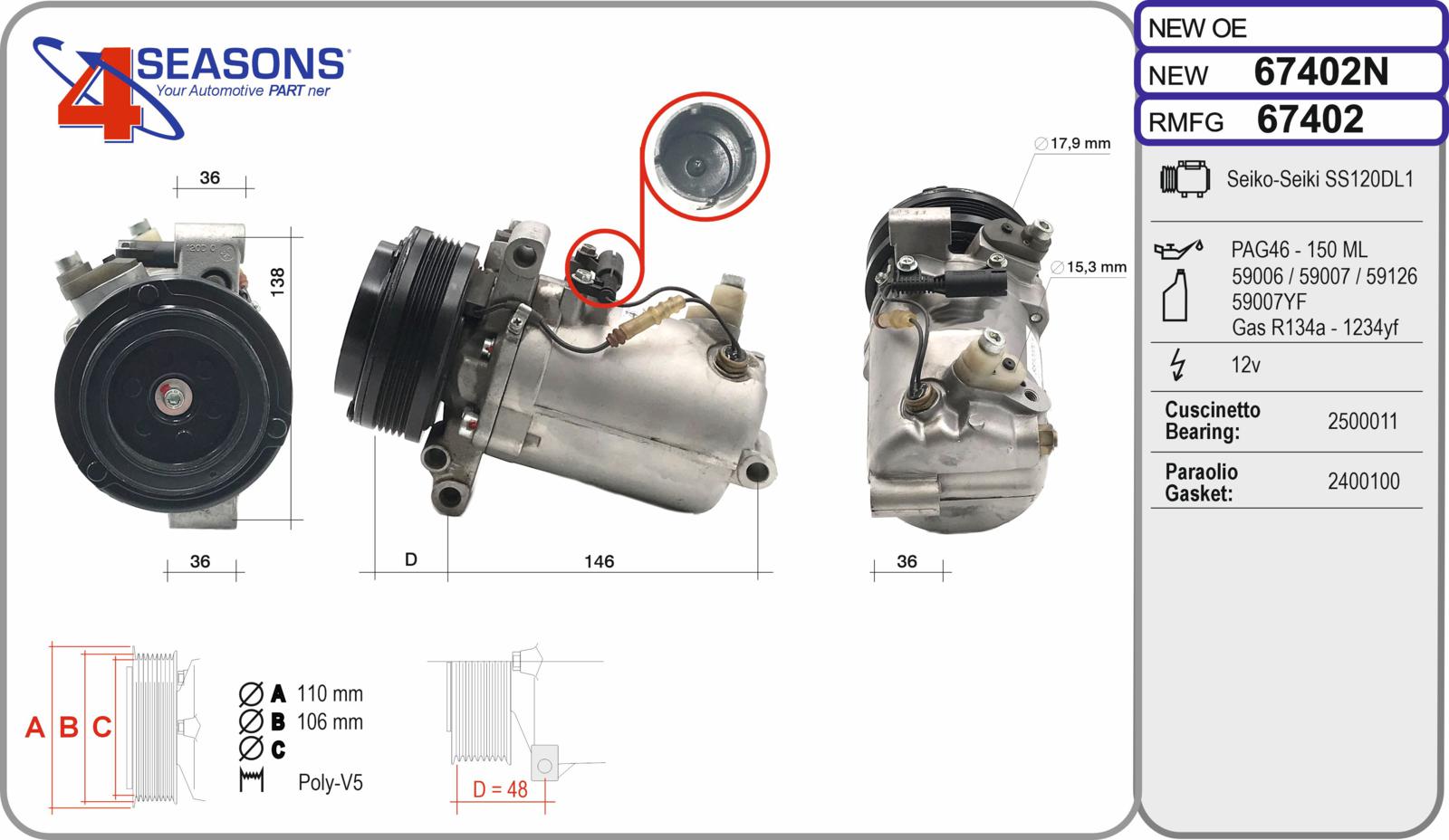 Cmp New BMW E46/E39 Serie 3/5/Z3 16/18/18d/20d 02.98-05.04