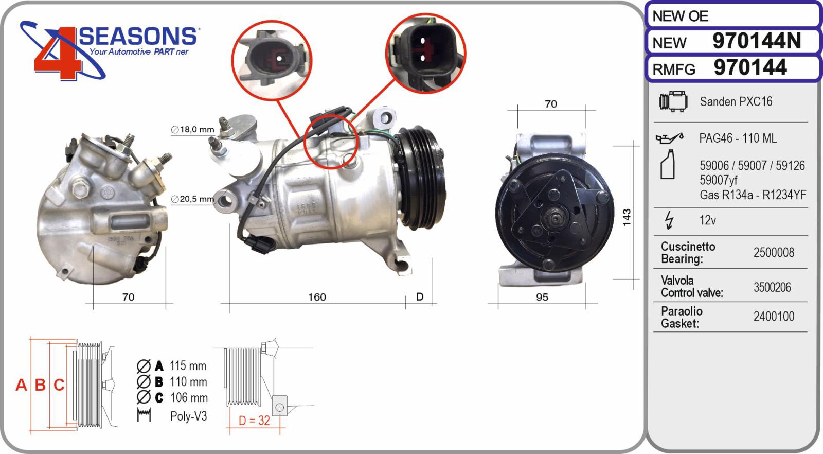 Cmp New VOLVO S60/V60/XC60/V70/XC70/S80 D3/D4/D5/T5 03.06-
