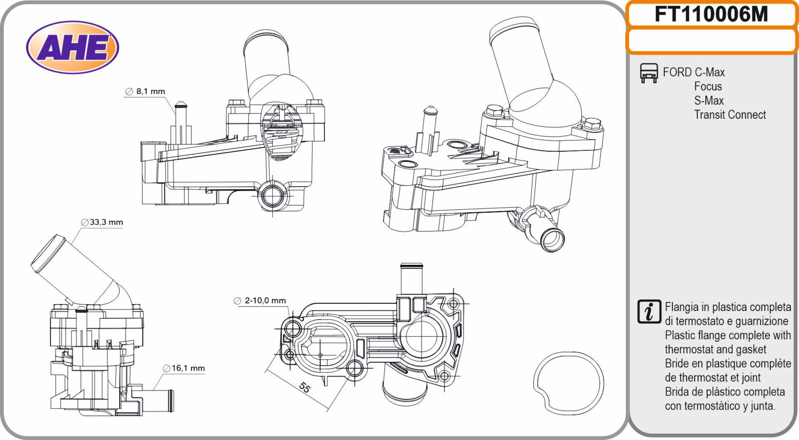 Fl. Term. FORD C Max/Focus/S Max/Transit Connect 1.8TDCi 10.98-06.15