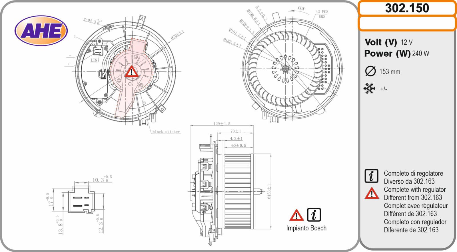 Vent. Ab. AUDI/SKODA/VW A3/Q2/Q3/Karoq/Golf/T-Roc/Tiguan 04.12-