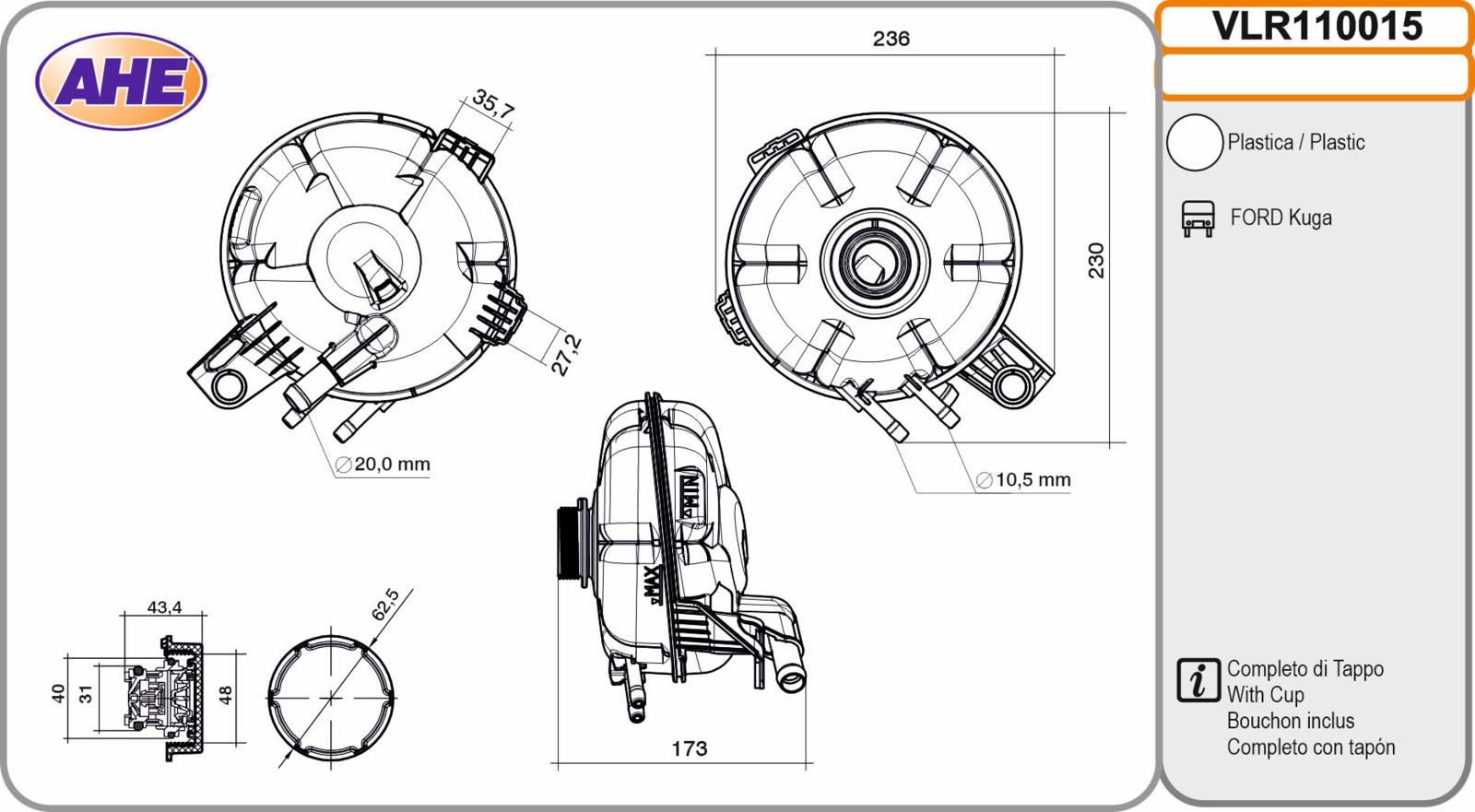 Vas. Liq. Ref. FORD Kuga 1.5 / 2.0 09.19-