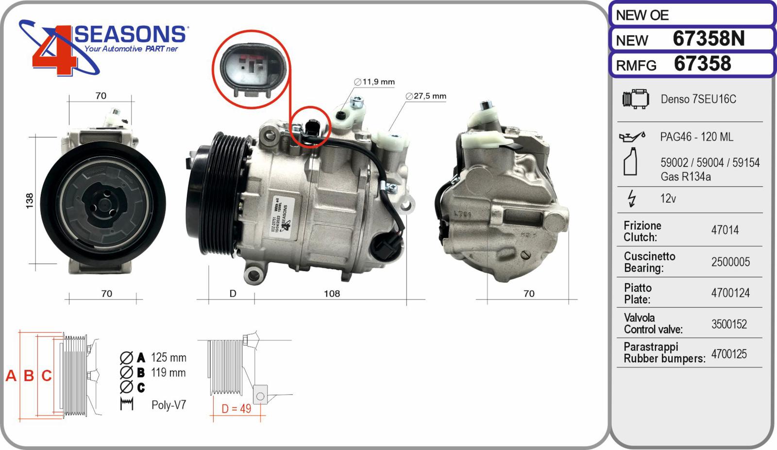 Cmp New MERCEDES Classe C/CLC/CLK/E/SLK 160/180/200/220 05.02-12.16