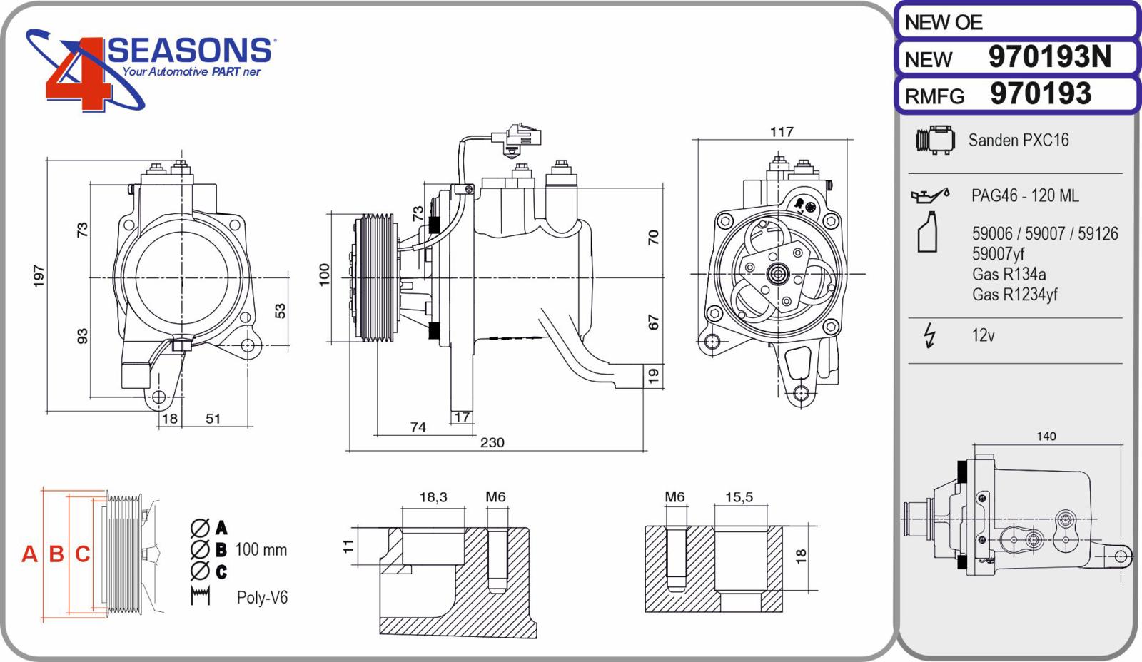 Cmp Rem SUBARU BRZ / Legacy / Outback 2.0 / 2.0D / 2.5 03.12-