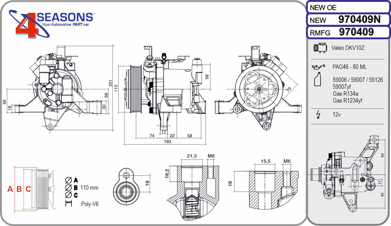 Cmp Rem SUBARU Impreza / XV 1.6 / 2.0 10.16-