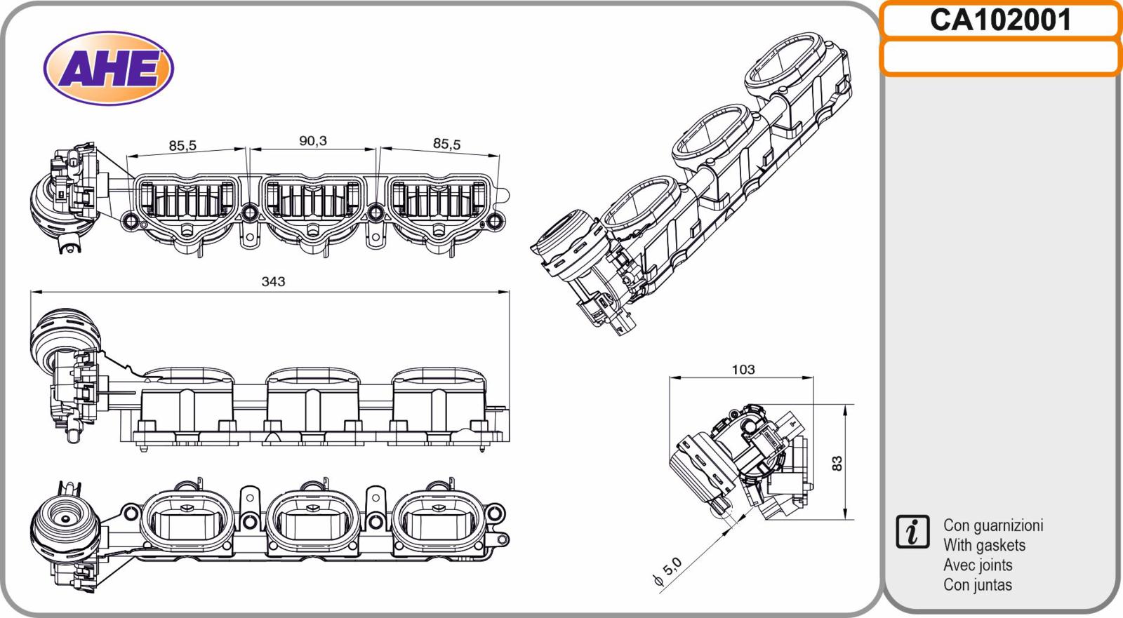Coll. Asp. AUDI A4 / A5 / A6 / A7 / A8 / Q7 3.0TFSi 11.08-12.19