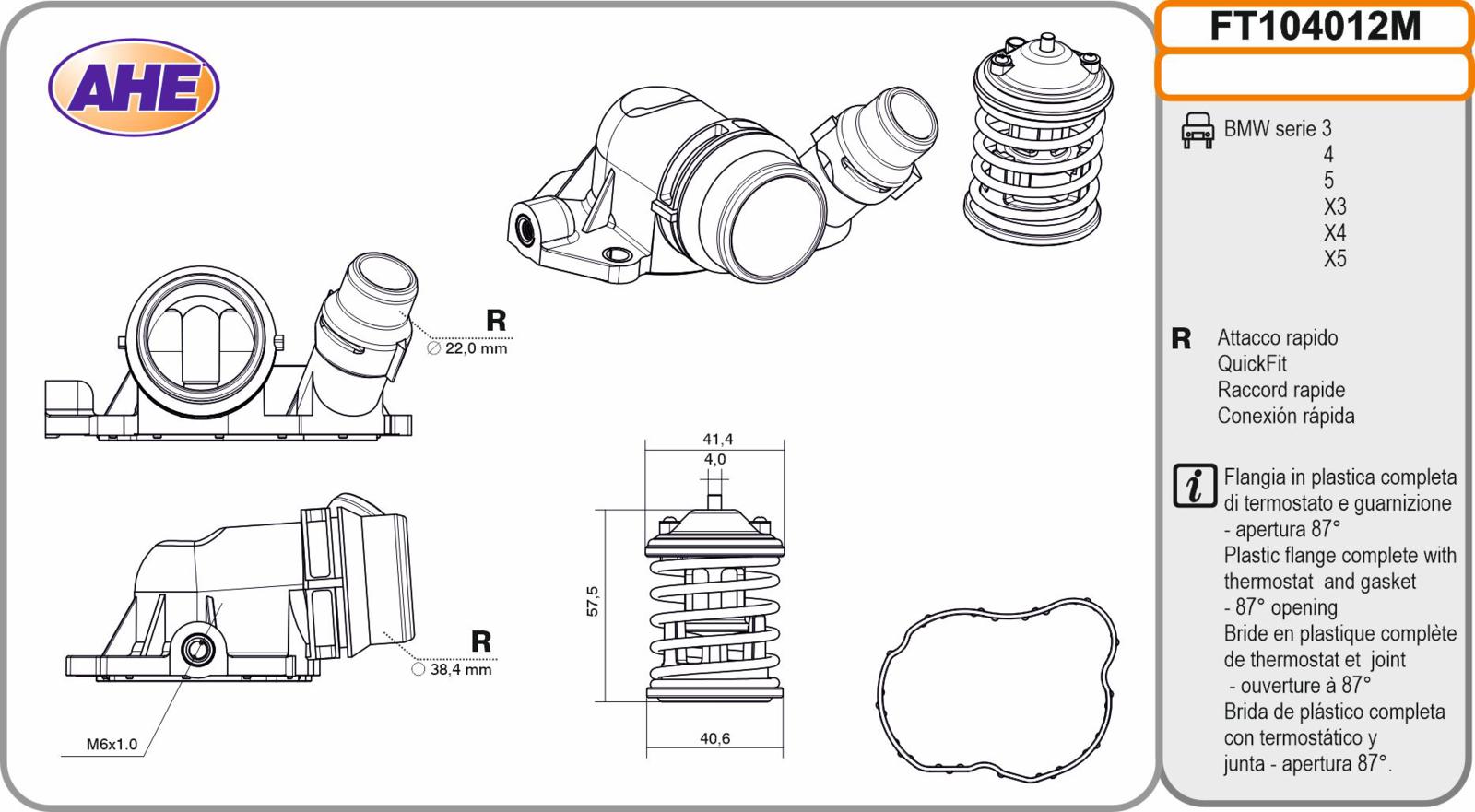 Fl. Term. BMW serie 3 / 4 / 5 / X3 / X4 / X5 30d / 35d / 40d 09.10-