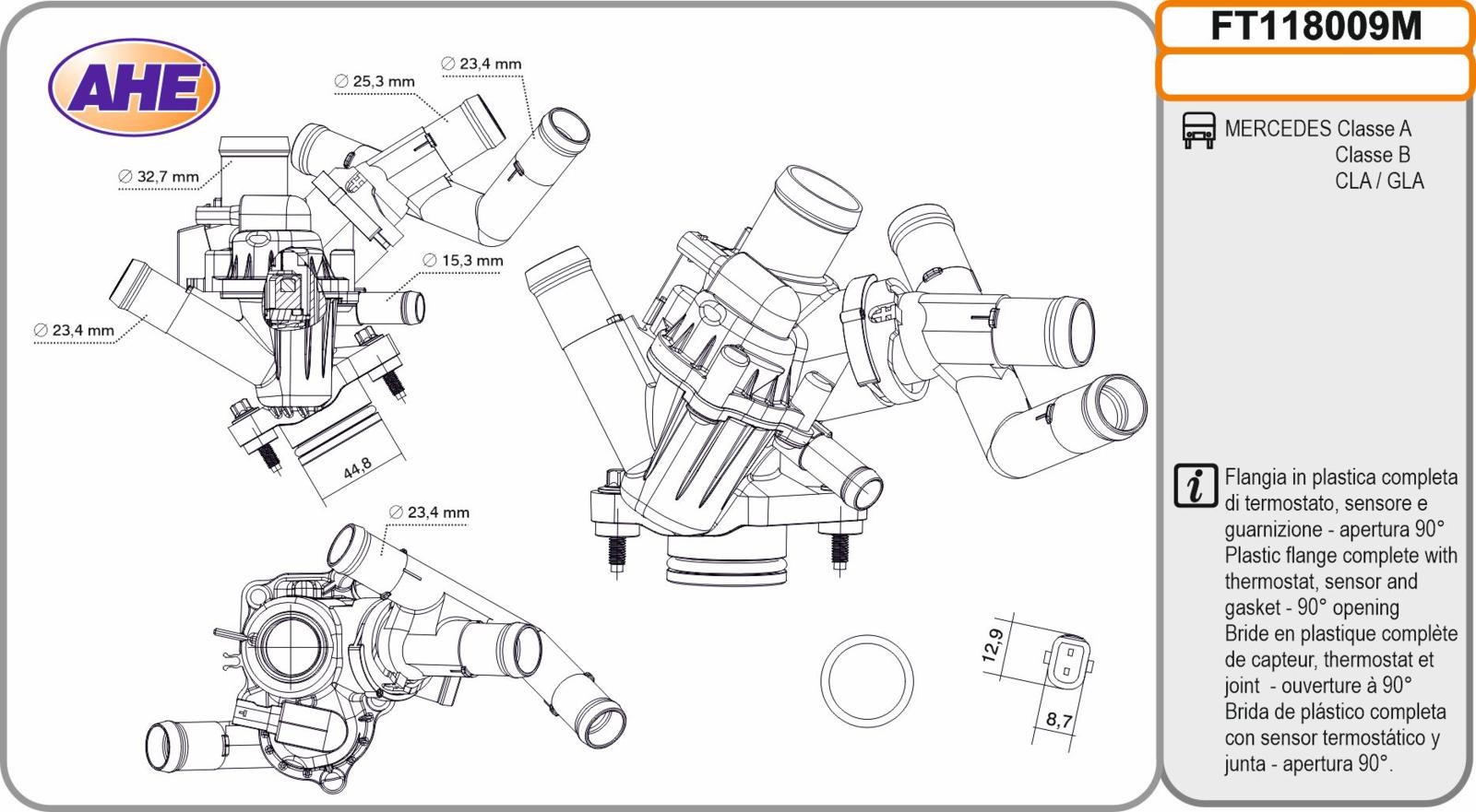 Fl. Term. MERCEDES Classe A / B / CLA / GLA 220 / 250 05.12-12.19