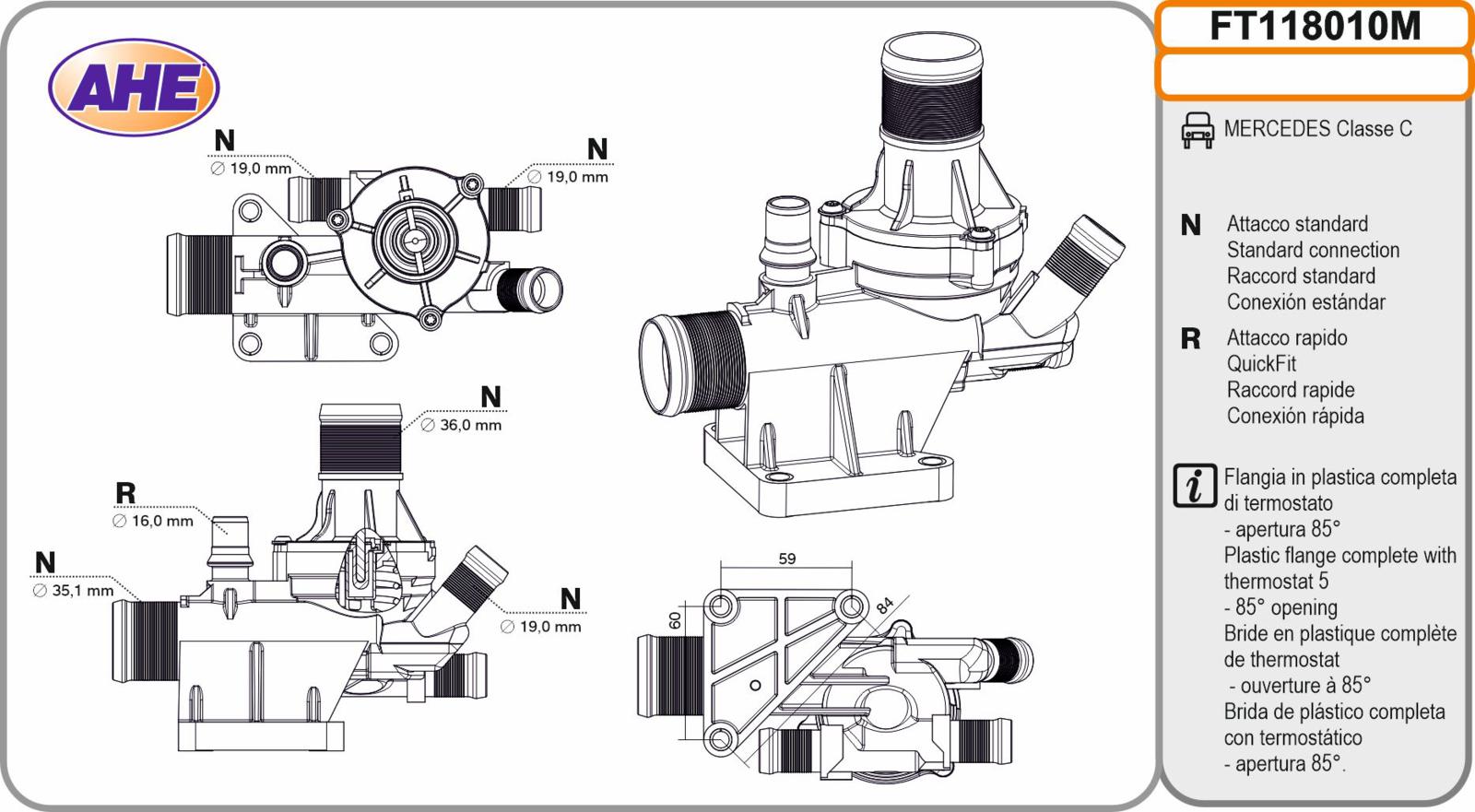 Fl. Term. MERCEDES S205 / W205 Classe C 180d / 200d 05.14-05.18