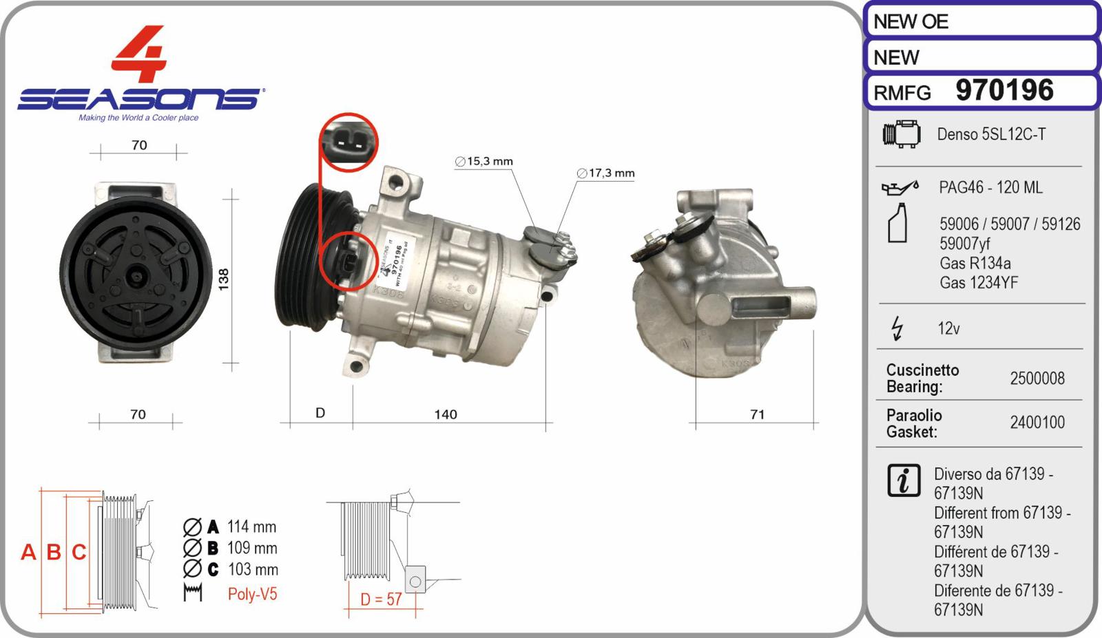 Cmp Rem FIAT Doblo/Marea/Stilo 1.6 09-00