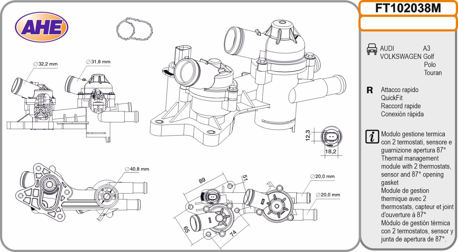 Fl. Term. AUDI / VW A3 / Golf / Polo / Touran 1.2 / 1.4 / 1.6 07.01-