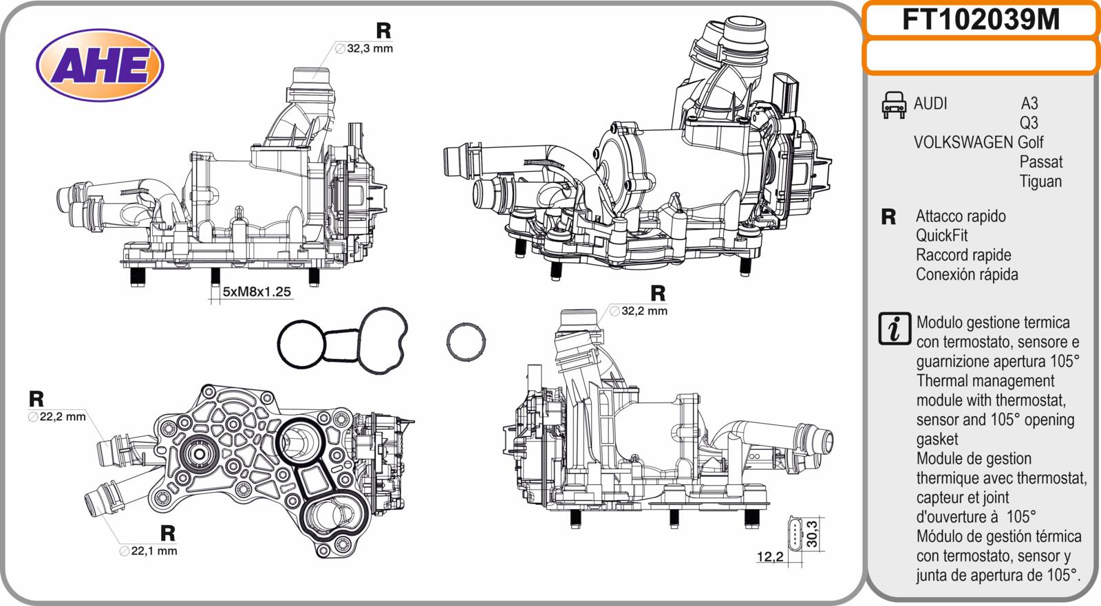 Fl. Term. AUDI / VW A3 / Q3 / Golf / Passat / Tiguan 2.0TDi 07.20-