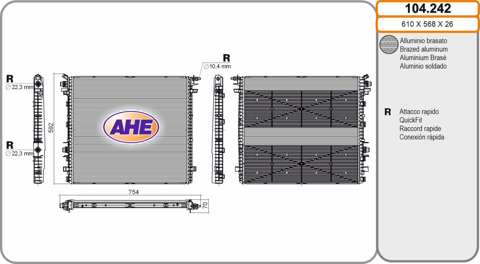Rad. BT BMW G60 / G61 serie 5 20 / 30 / 50 05.23-