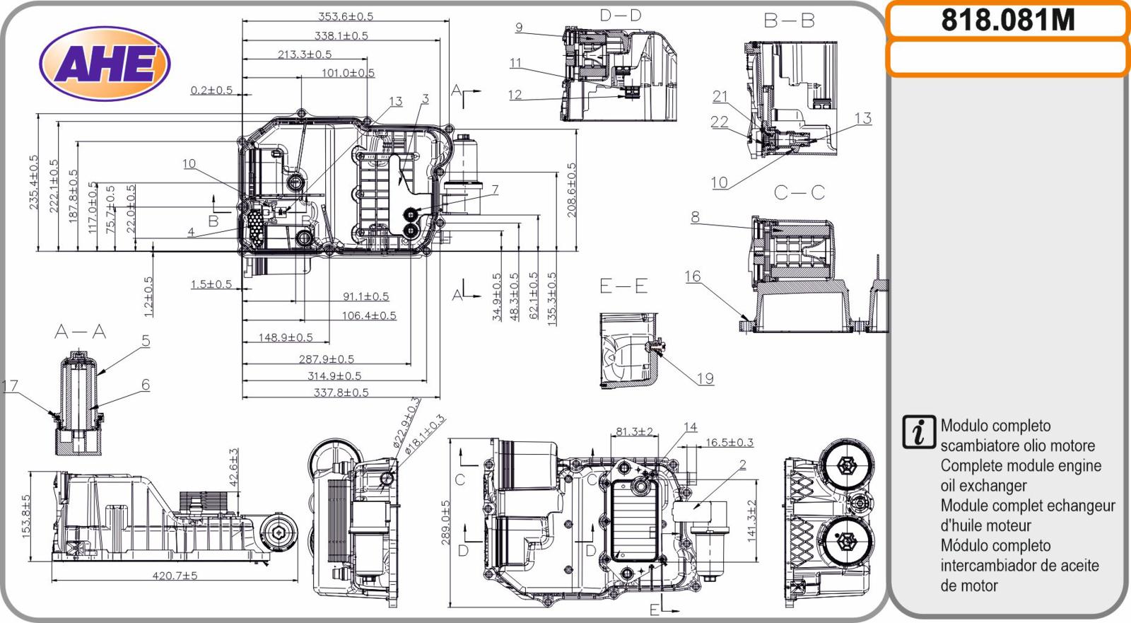 Mod. Oilc. MERCEDES Classe A / B / GLA / GLB 180D / 200D 12.19-