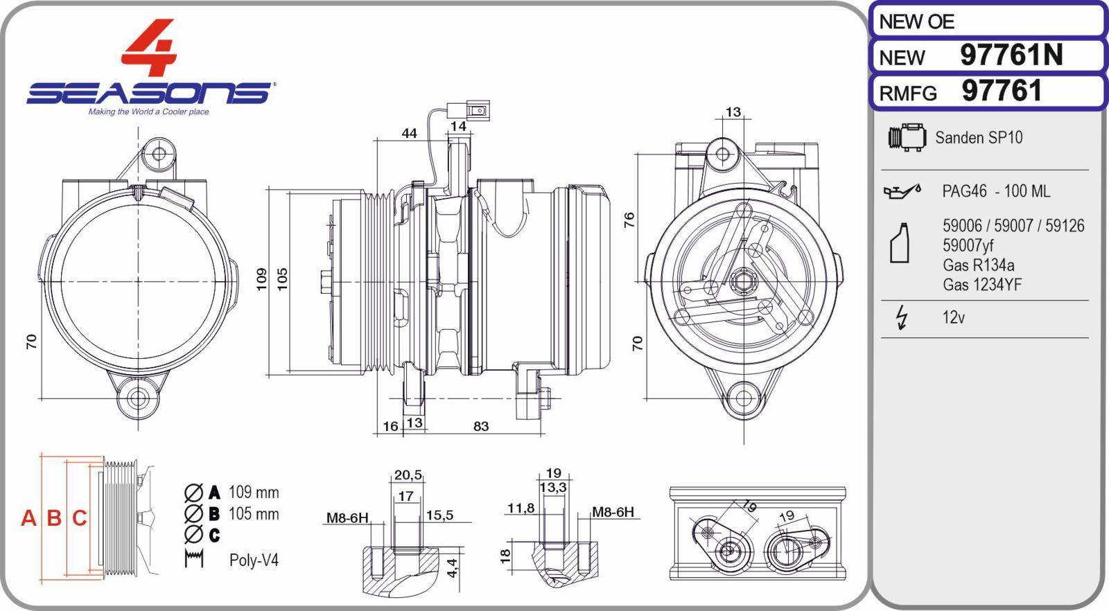 Cmp Rem CHEVROLET / DAEWOO Matiz / Spark 0.8 / 2.0 08.98-12.13